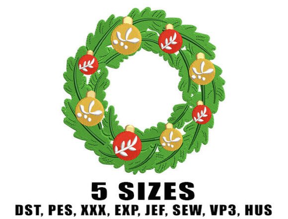Christmas Leaf Wreath Embroidery Design Review