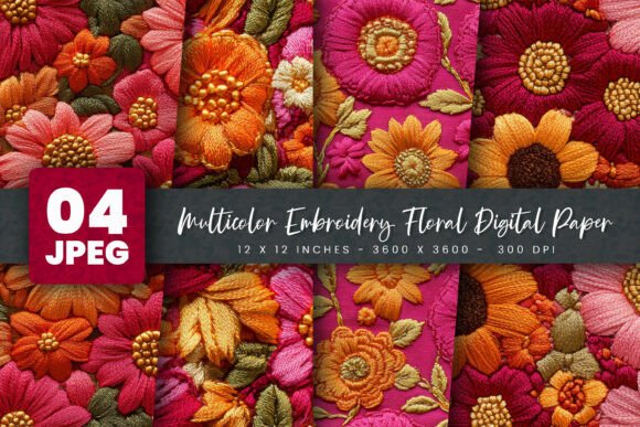 Multicolor Embroidery Floral Digital Review