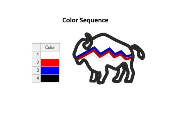 Native Tribal Buffalo Silhouette Embroidery Design