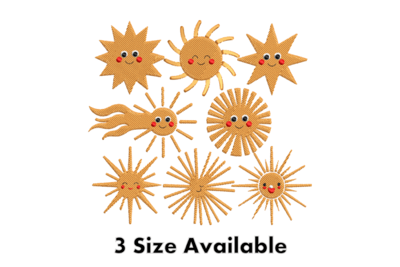 Reviewing Cute Sun Faces Embroidery Design
