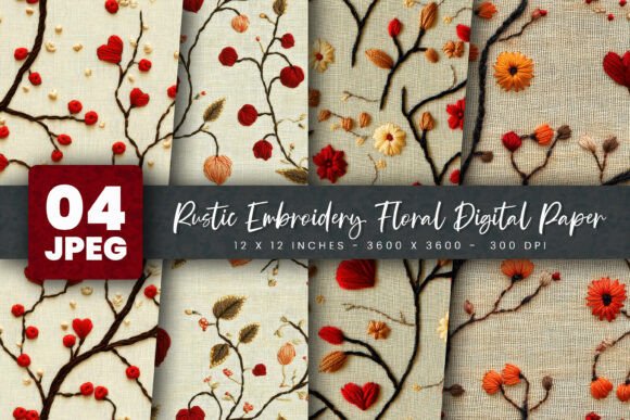 Rustic Embroidery Floral Digital Paper: A Designer’s Review